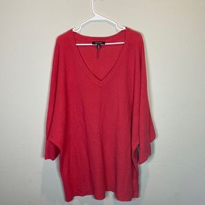 Pink long sweater. V neck. By ELLEN TRACY.